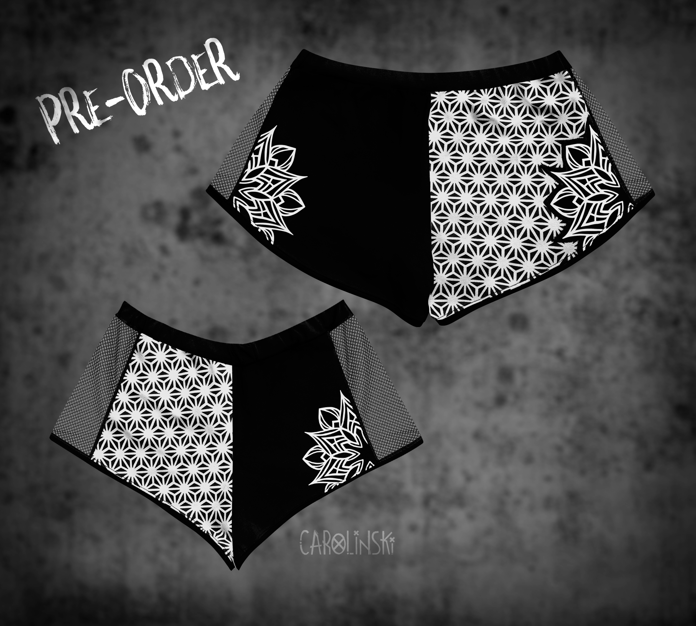 Split Shorts - Asanoha