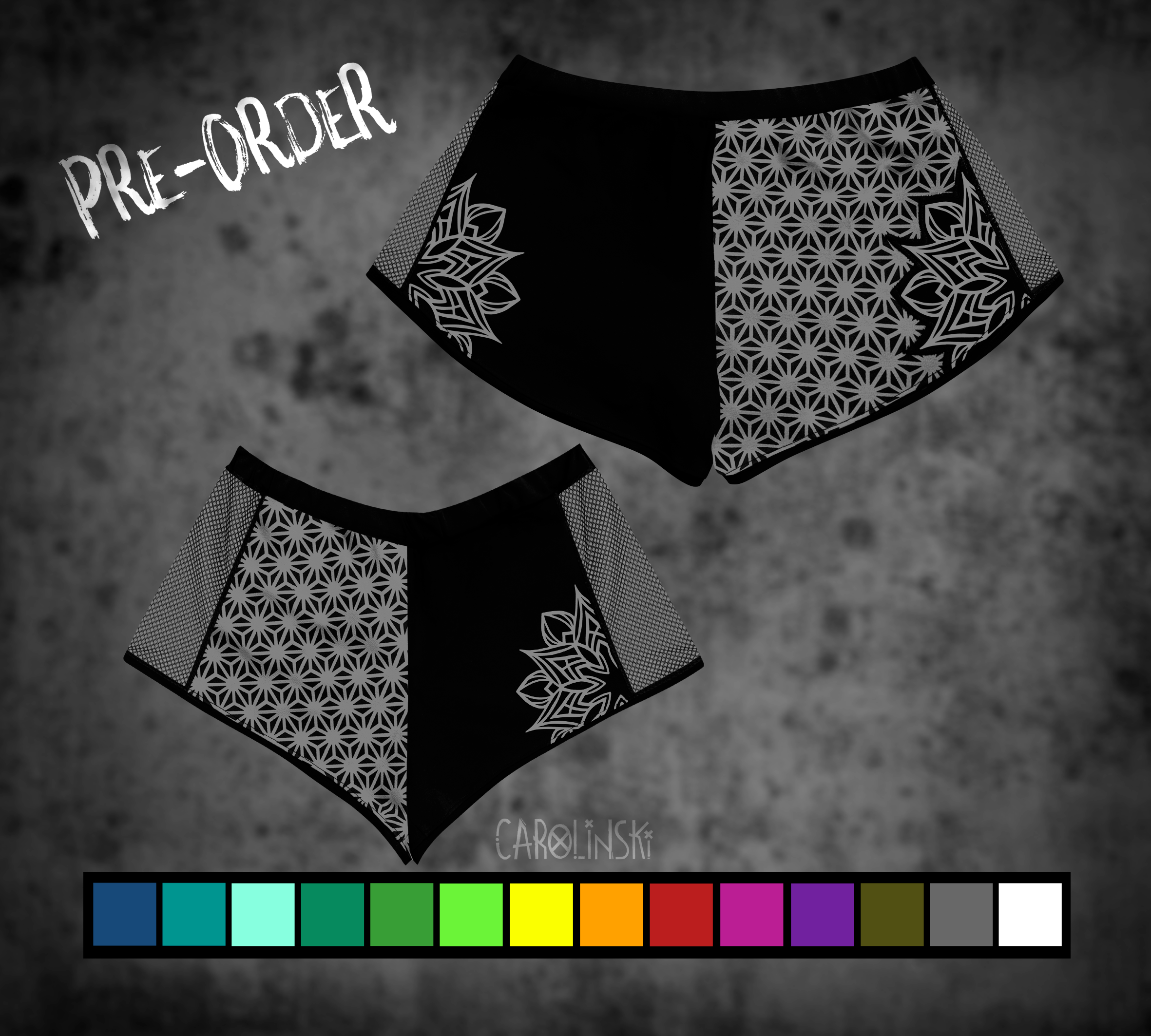 Split Shorts - Asanoha