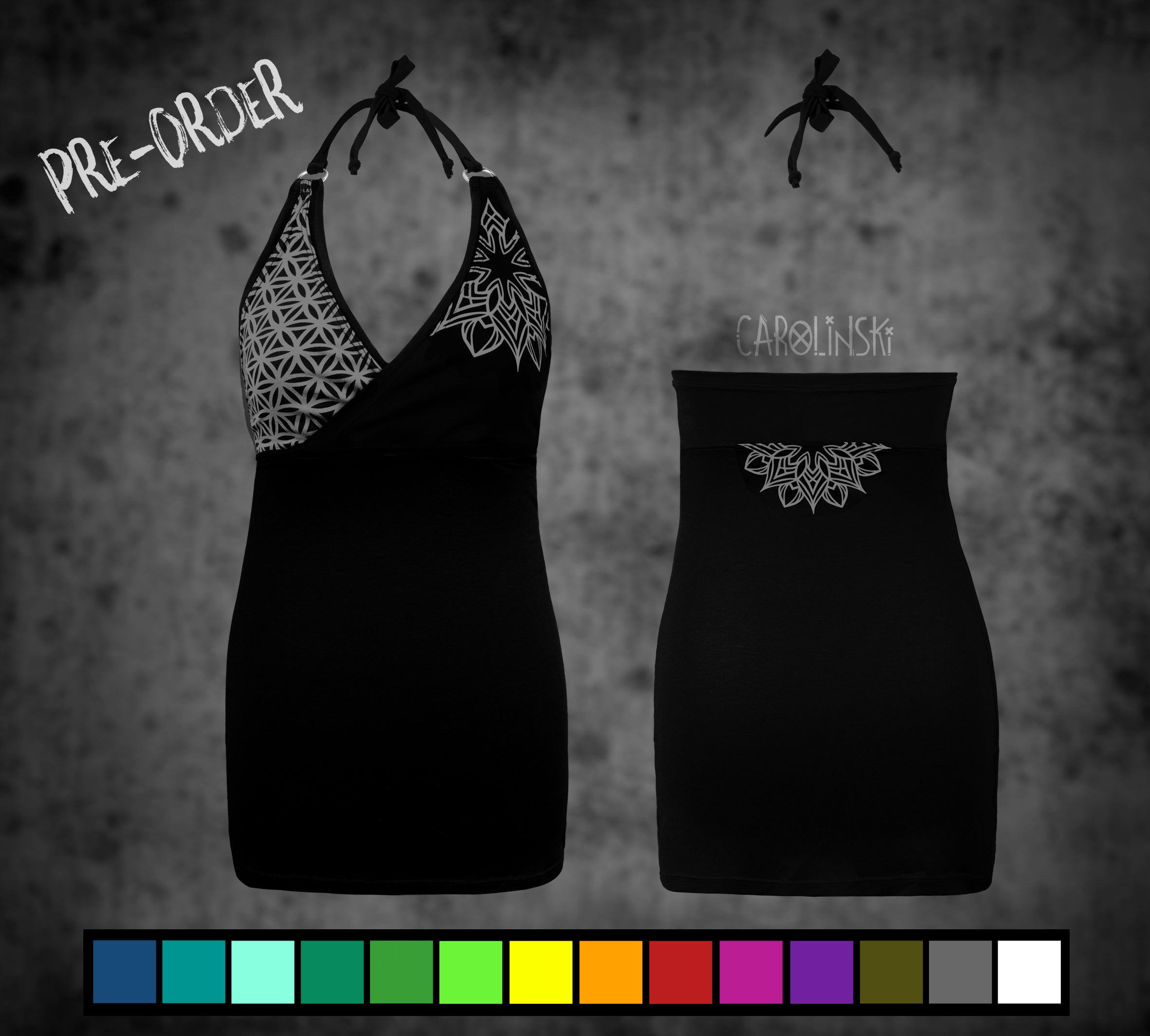 Neck holder top - flower of life