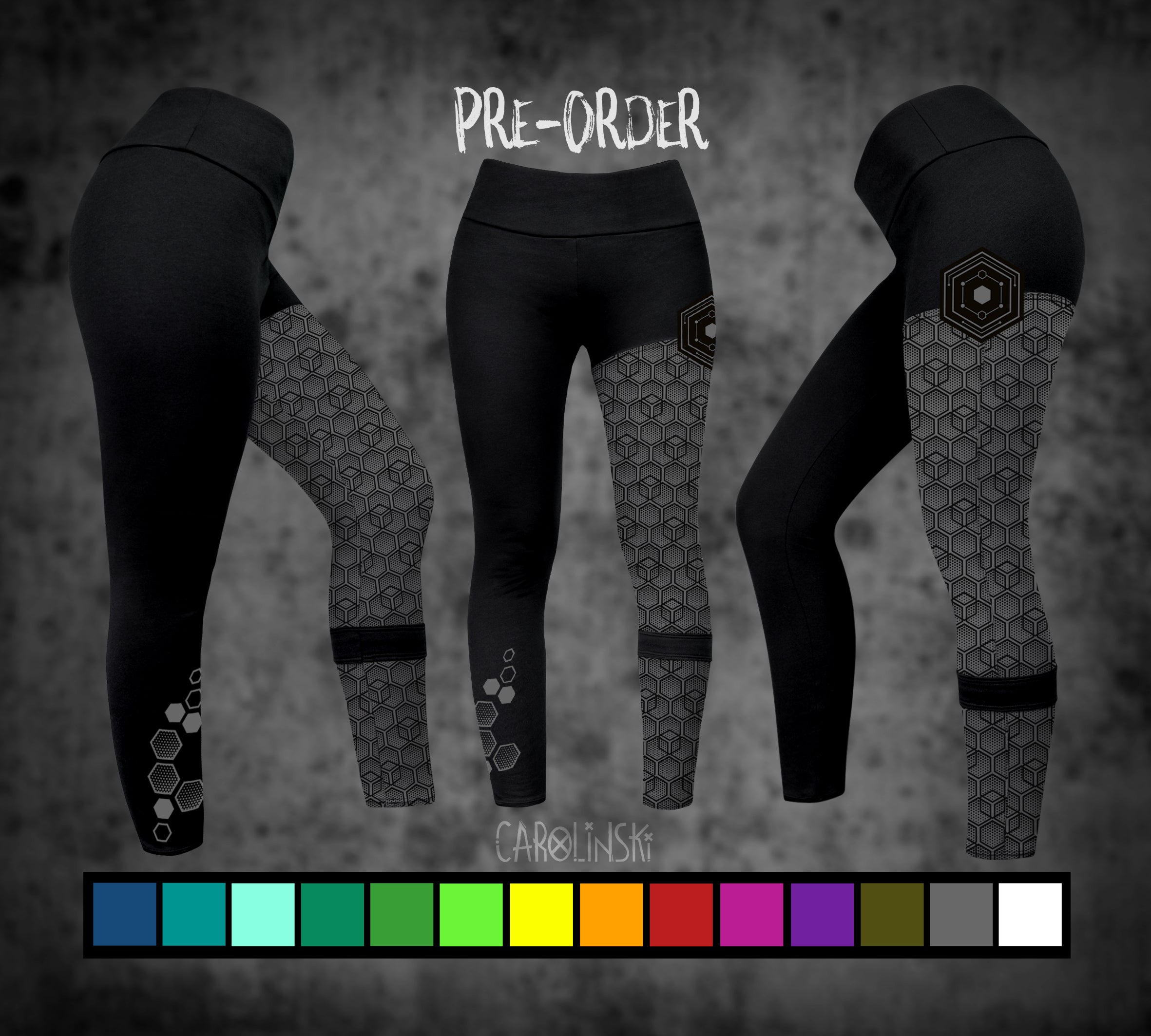 Split Leggings - Hexagon