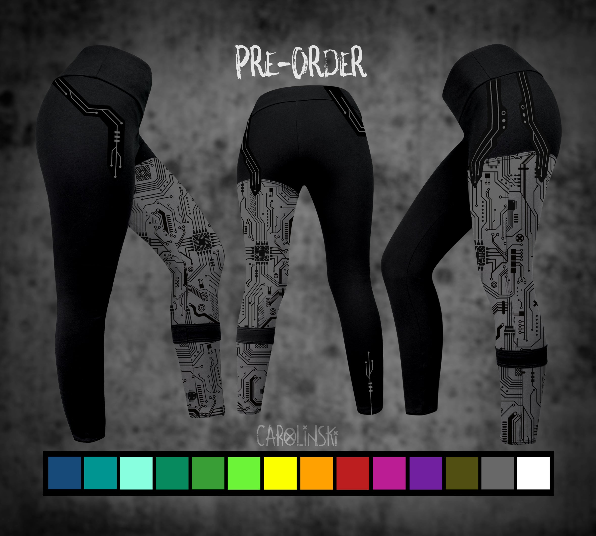 Split Leggings - Circuit Board