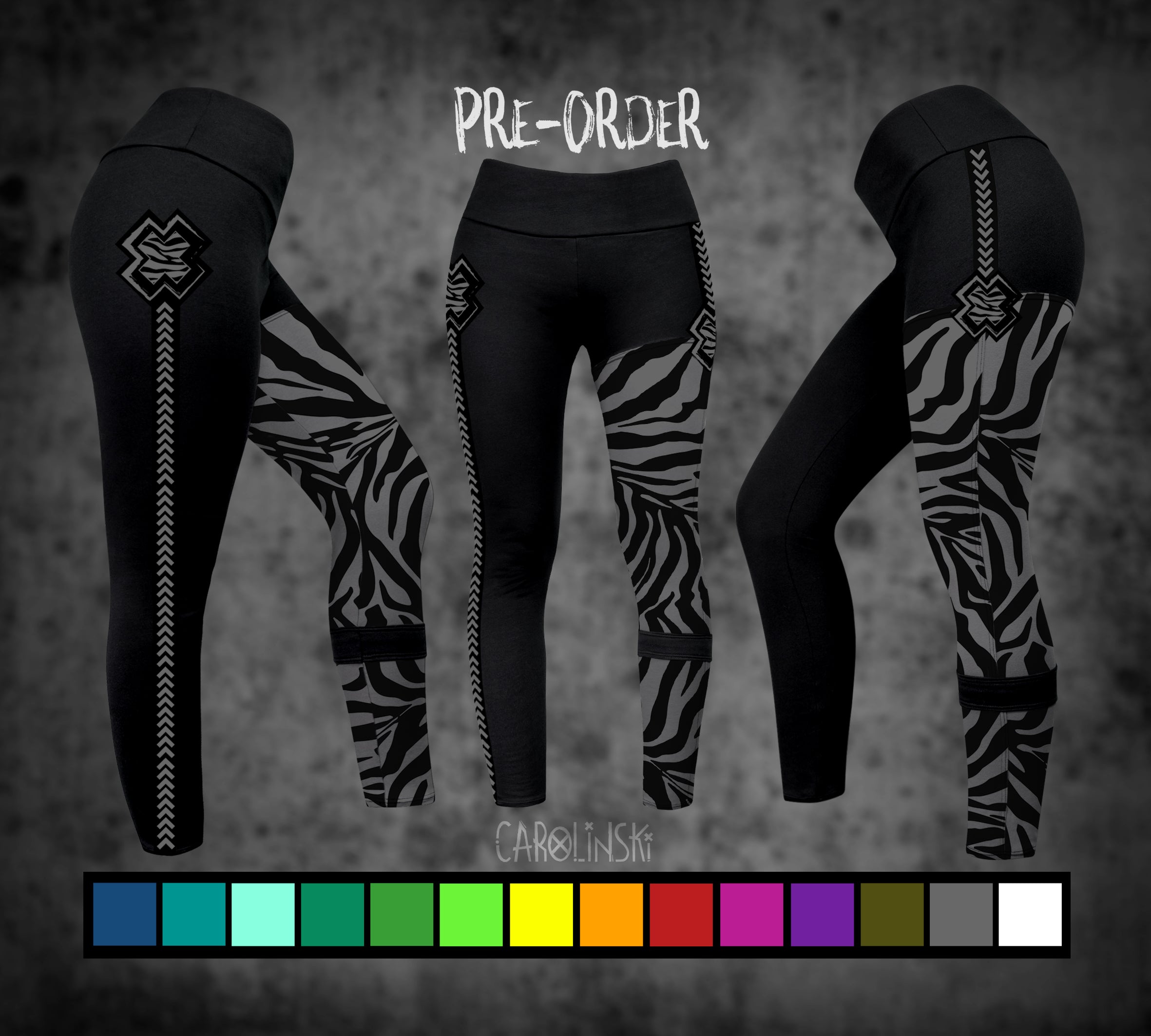 Split Leggings - Zebra